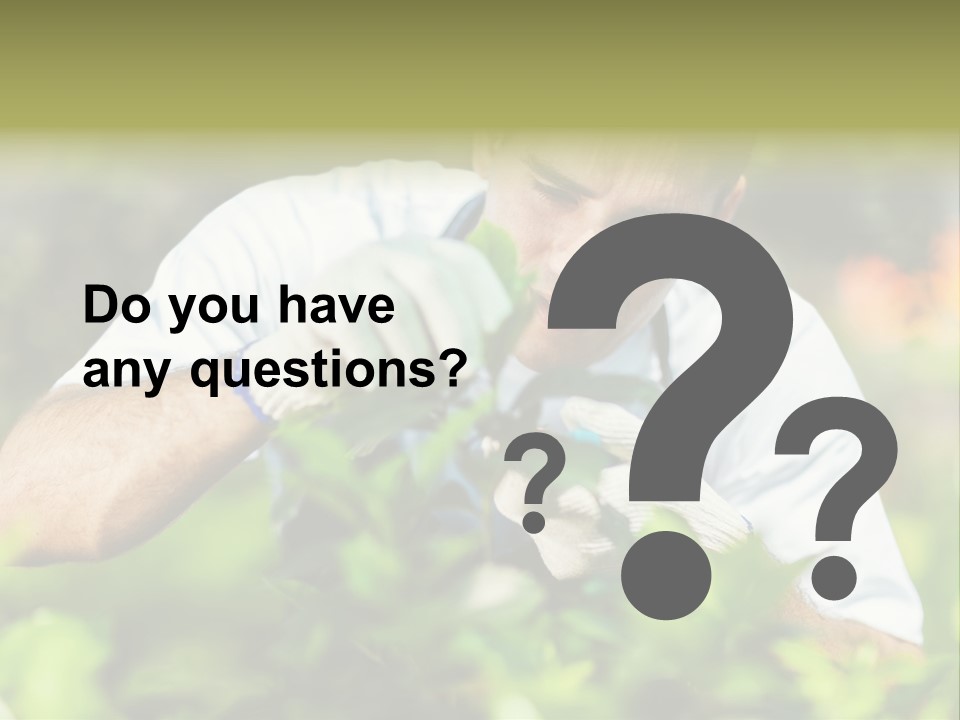 Secateurs Gardener Blue Collar PowerPoint Template