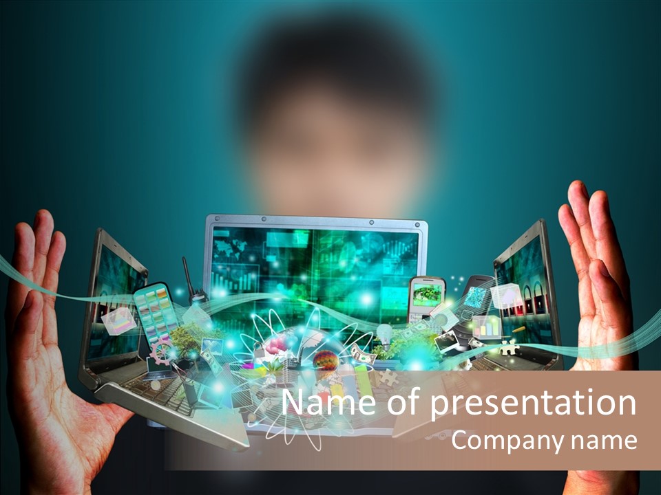 Technology Social Screen PowerPoint Template