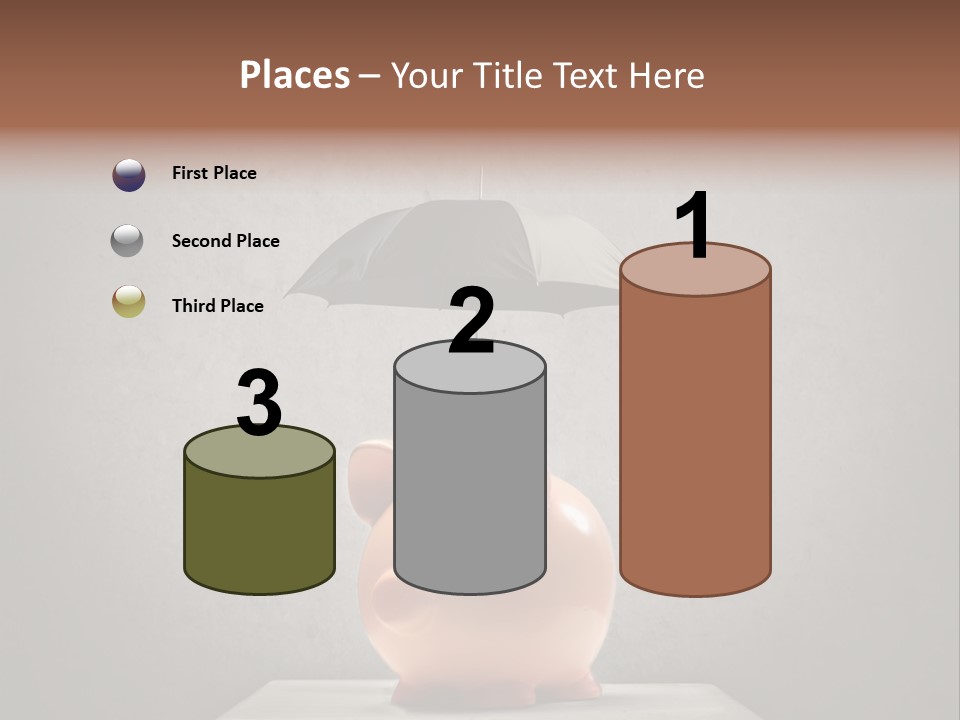 Work Piggy Bank Umbrella PowerPoint Template