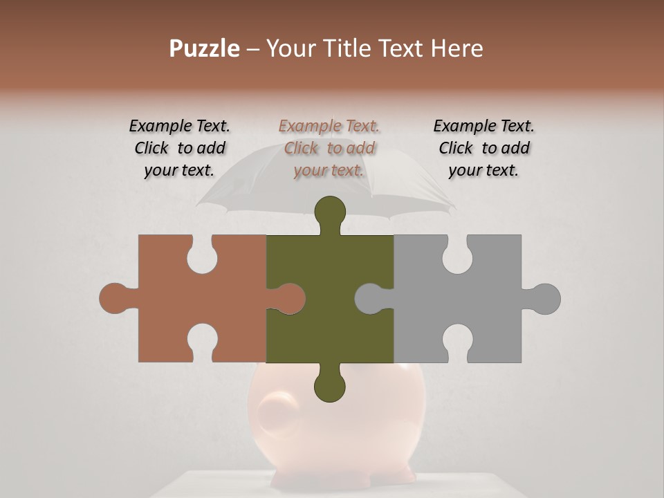 Work Piggy Bank Umbrella PowerPoint Template