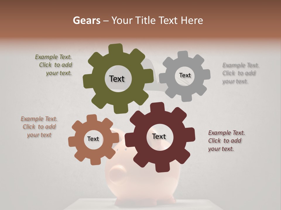 Work Piggy Bank Umbrella PowerPoint Template