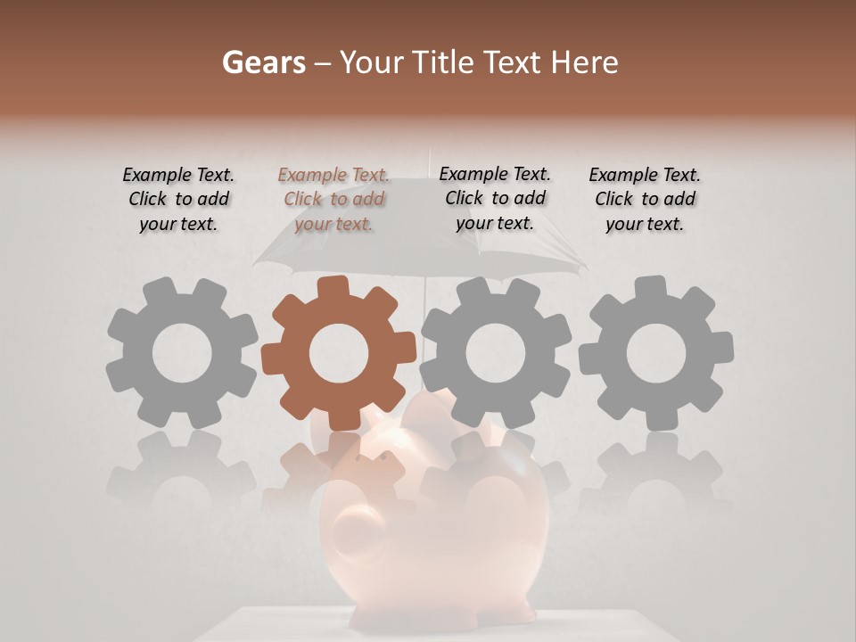 Work Piggy Bank Umbrella PowerPoint Template