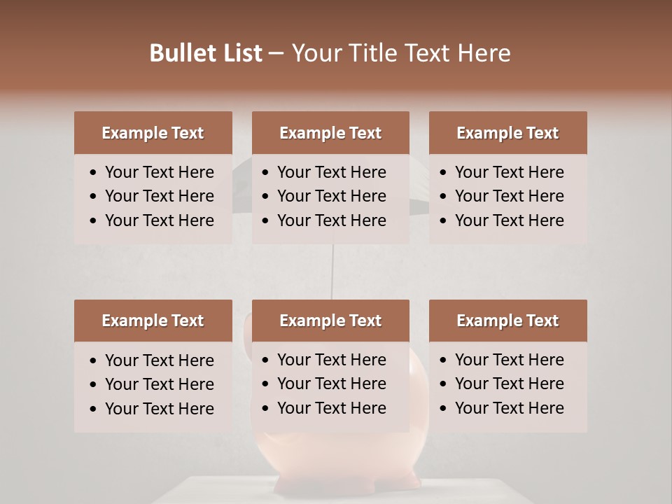 Work Piggy Bank Umbrella PowerPoint Template