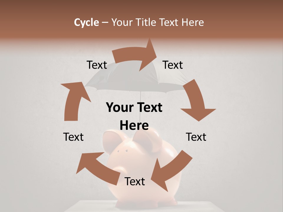 Work Piggy Bank Umbrella PowerPoint Template