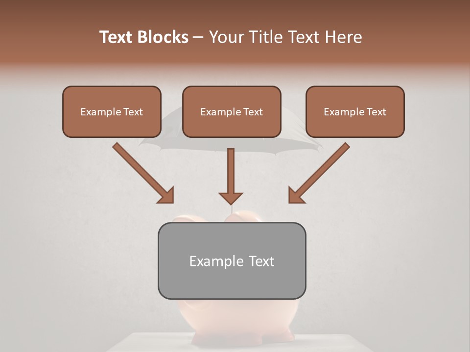 Work Piggy Bank Umbrella PowerPoint Template