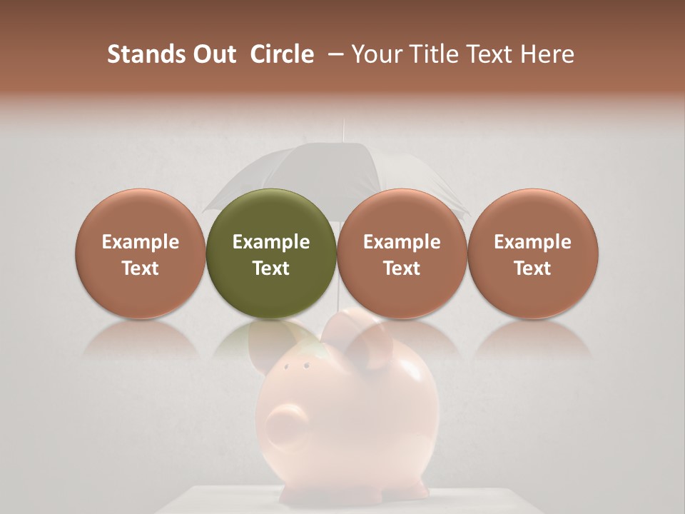 Work Piggy Bank Umbrella PowerPoint Template