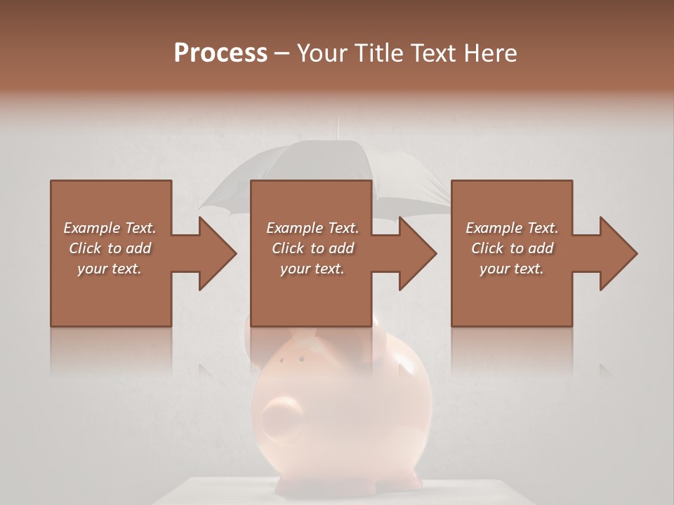 Work Piggy Bank Umbrella PowerPoint Template