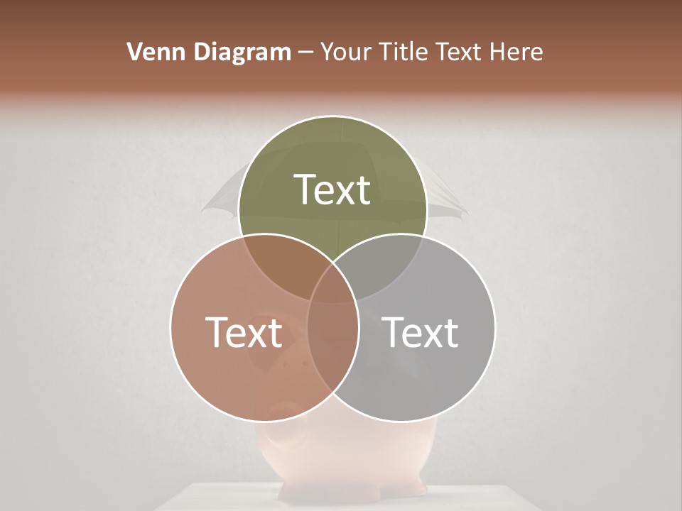 Work Piggy Bank Umbrella PowerPoint Template