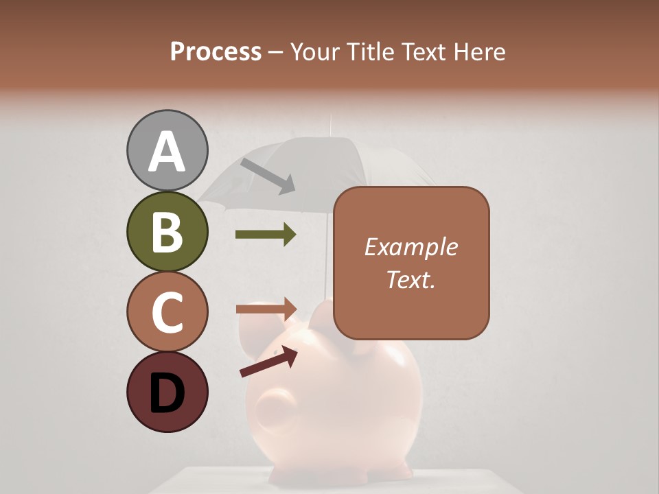 Work Piggy Bank Umbrella PowerPoint Template