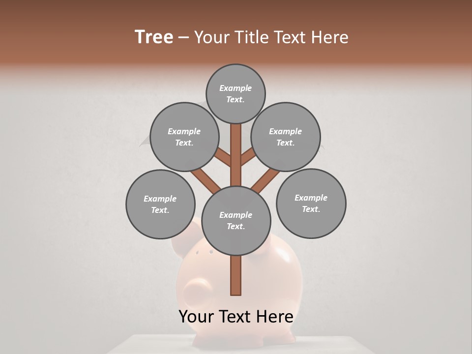 Work Piggy Bank Umbrella PowerPoint Template