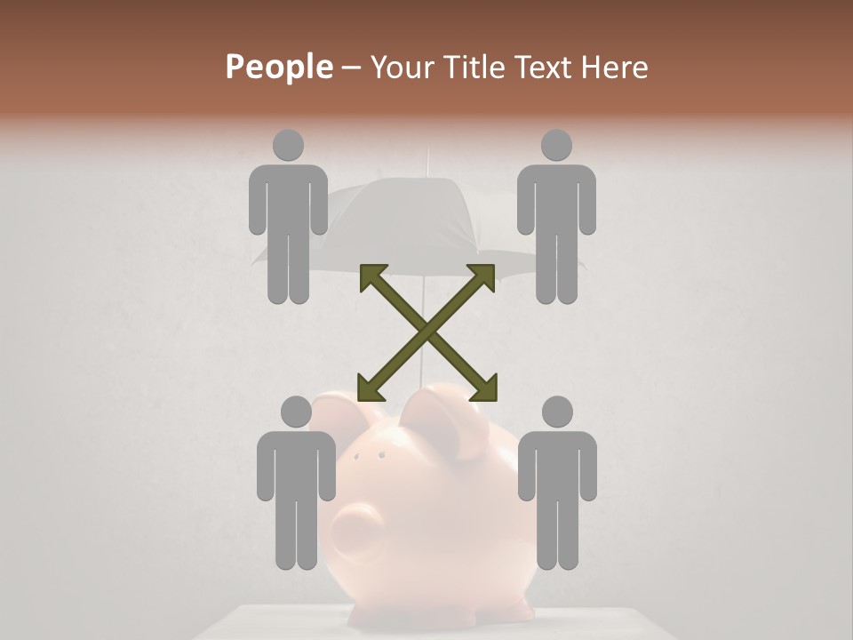 Work Piggy Bank Umbrella PowerPoint Template