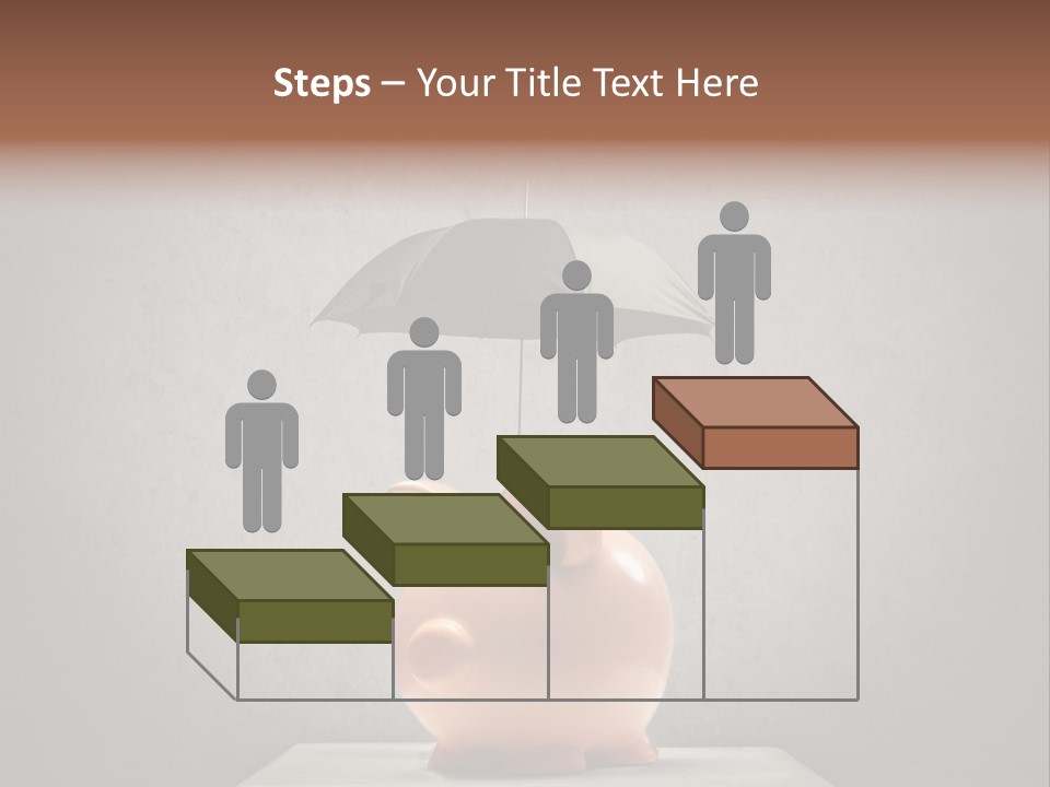 Work Piggy Bank Umbrella PowerPoint Template