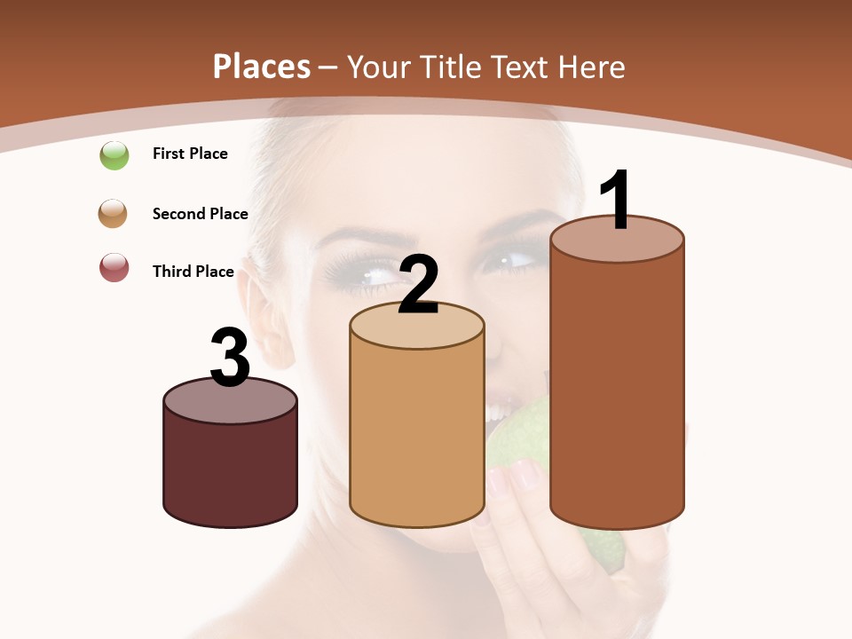 Makeup Pretty Caucasian PowerPoint Template