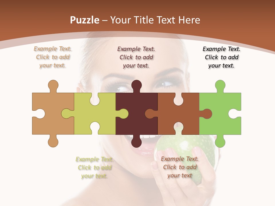Makeup Pretty Caucasian PowerPoint Template