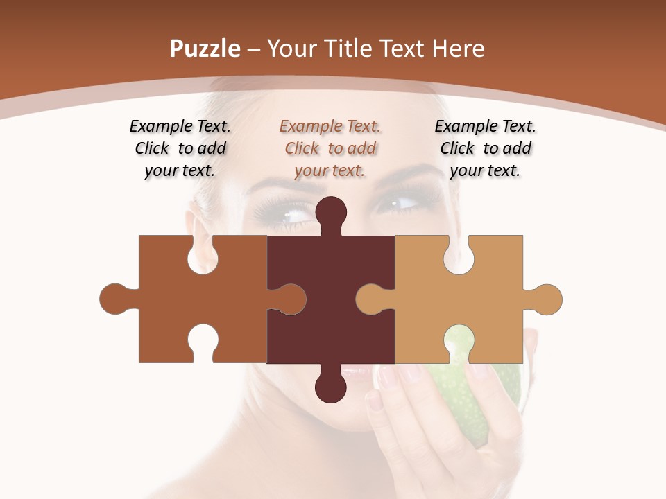 Makeup Pretty Caucasian PowerPoint Template