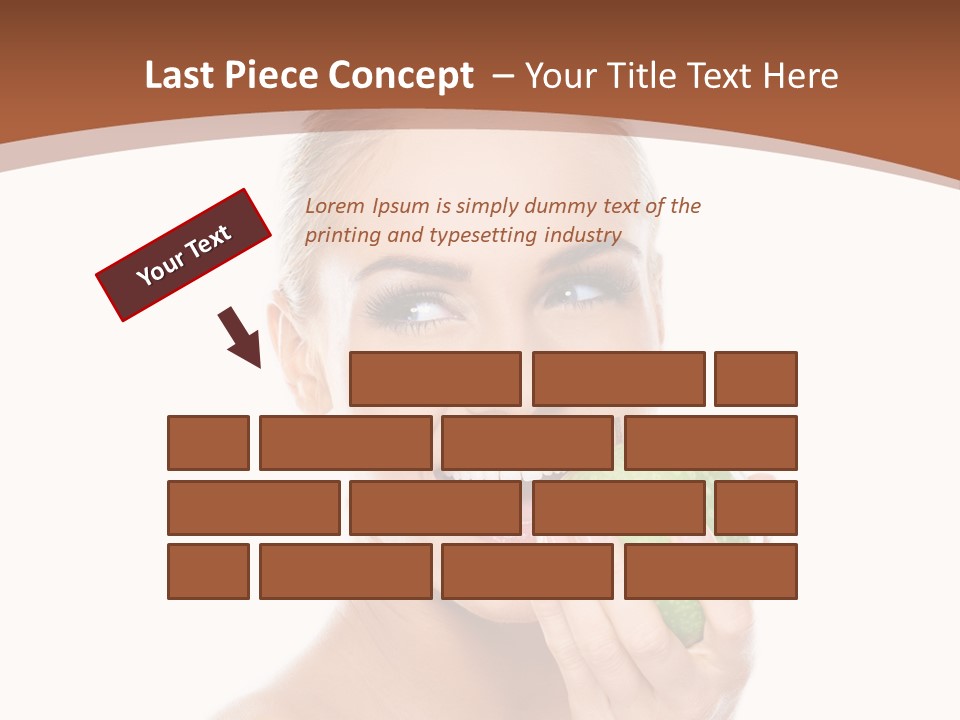 Makeup Pretty Caucasian PowerPoint Template