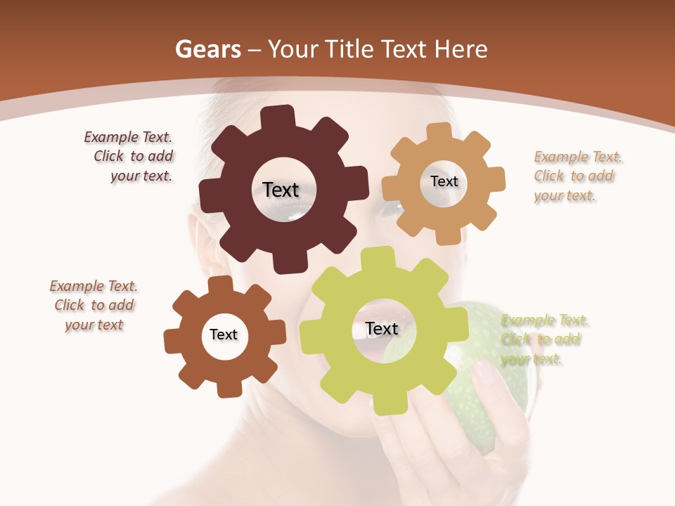 Makeup Pretty Caucasian PowerPoint Template