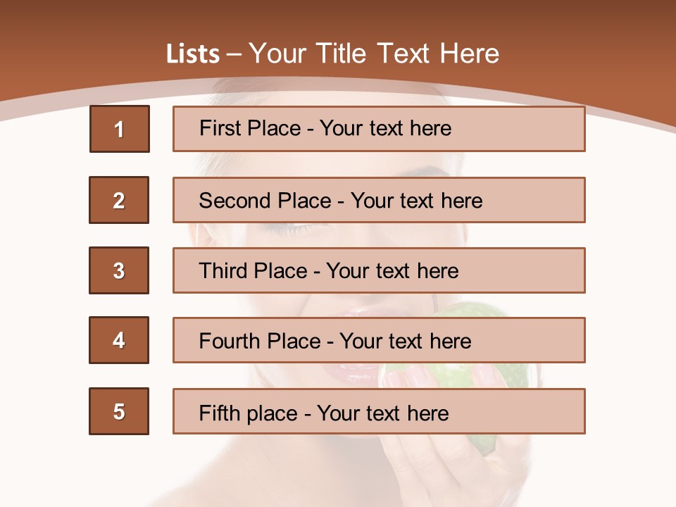 Makeup Pretty Caucasian PowerPoint Template