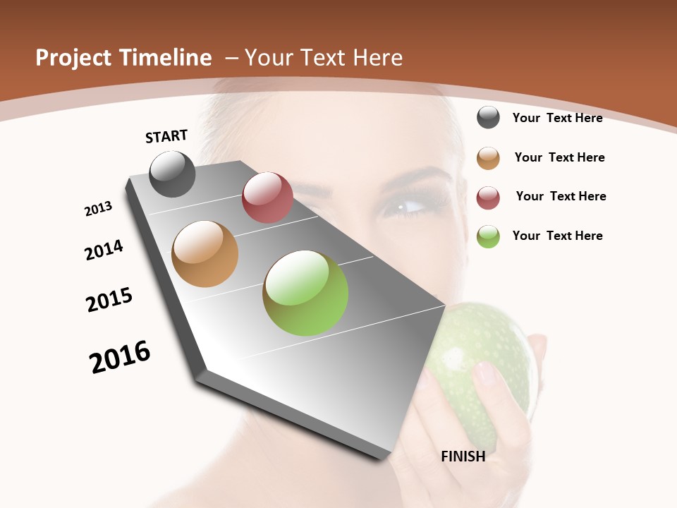 Makeup Pretty Caucasian PowerPoint Template