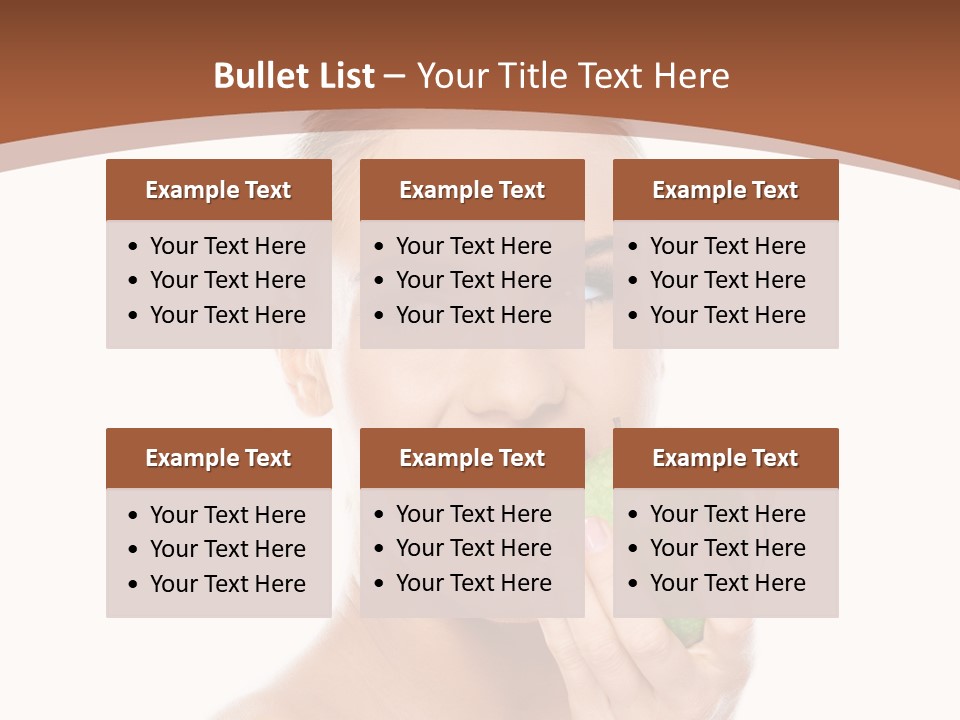 Makeup Pretty Caucasian PowerPoint Template