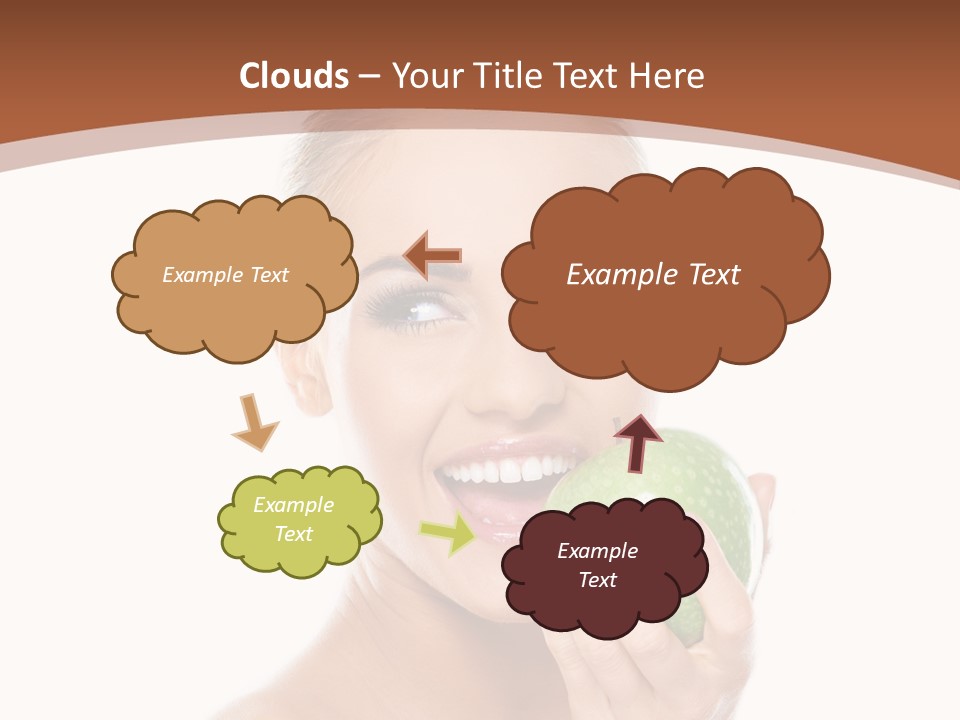 Makeup Pretty Caucasian PowerPoint Template