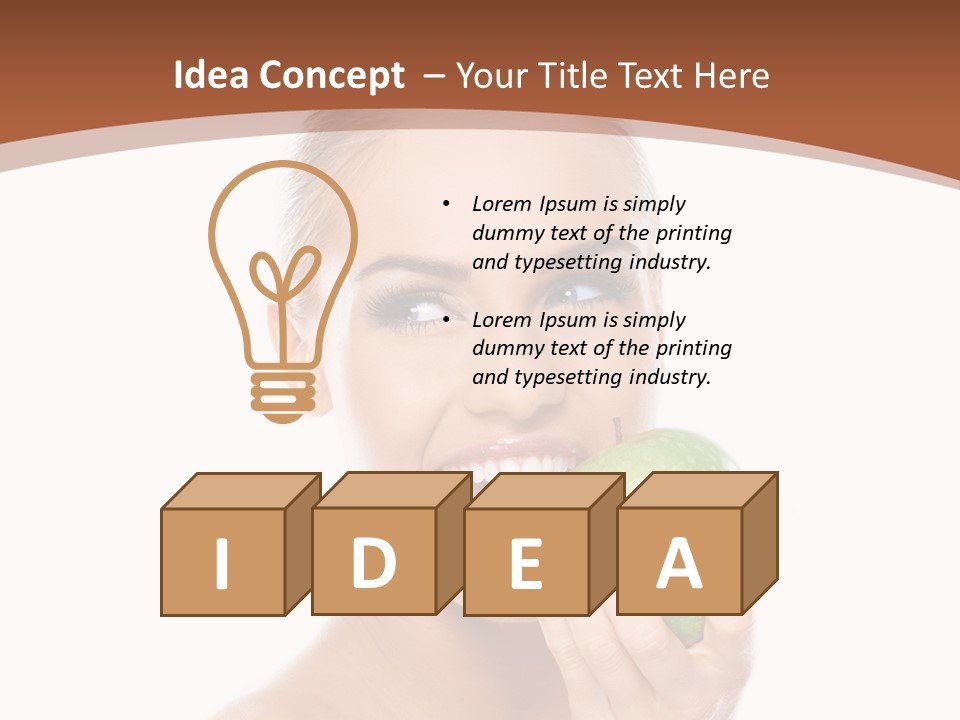 Makeup Pretty Caucasian PowerPoint Template