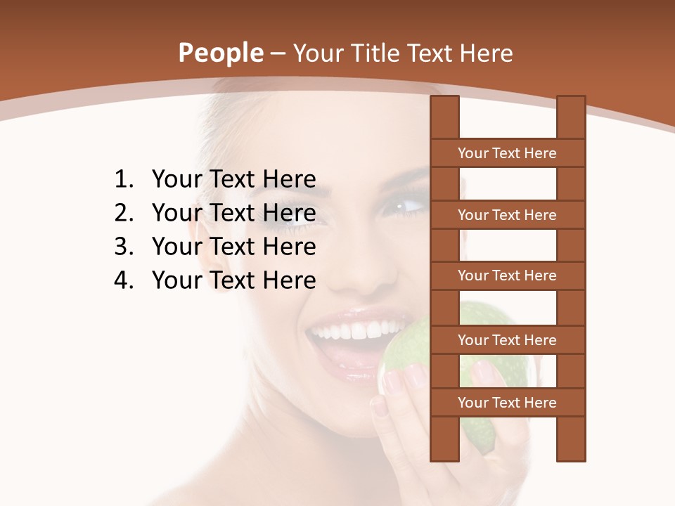 Makeup Pretty Caucasian PowerPoint Template