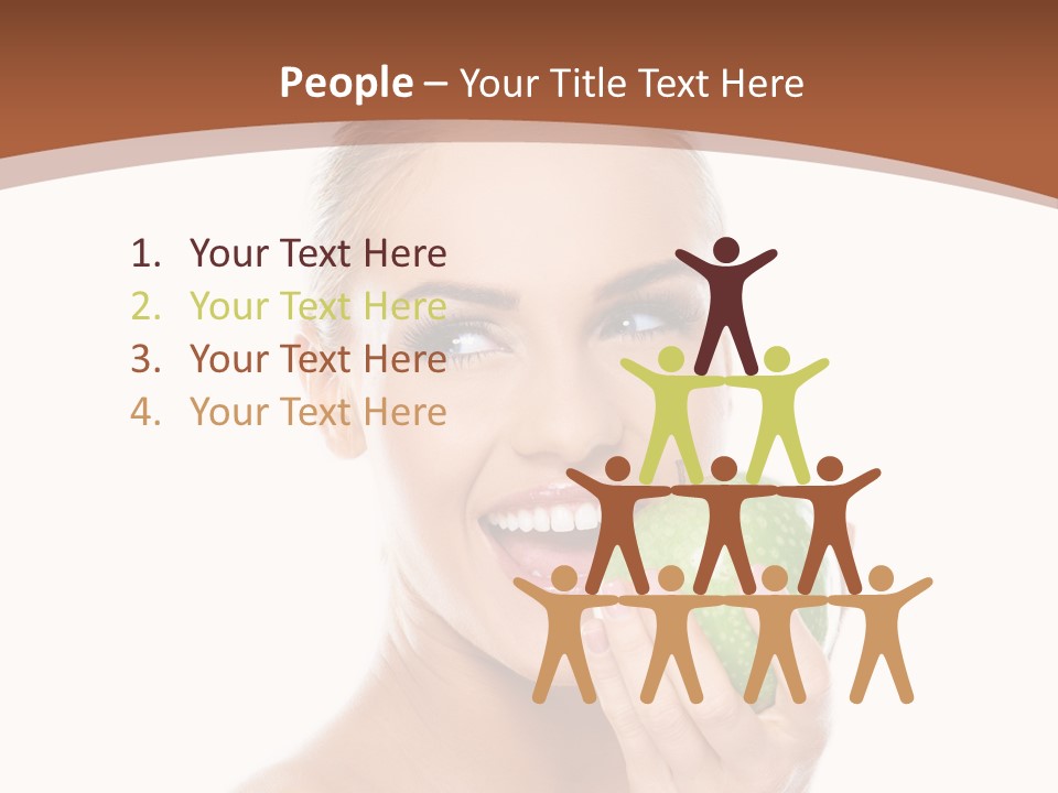 Makeup Pretty Caucasian PowerPoint Template