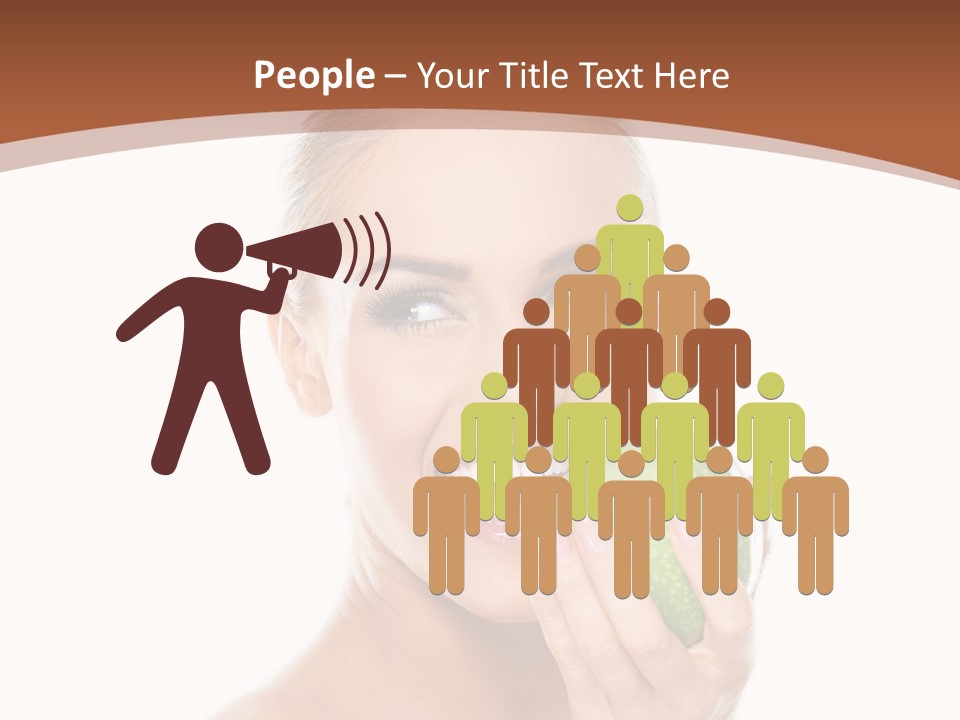 Makeup Pretty Caucasian PowerPoint Template