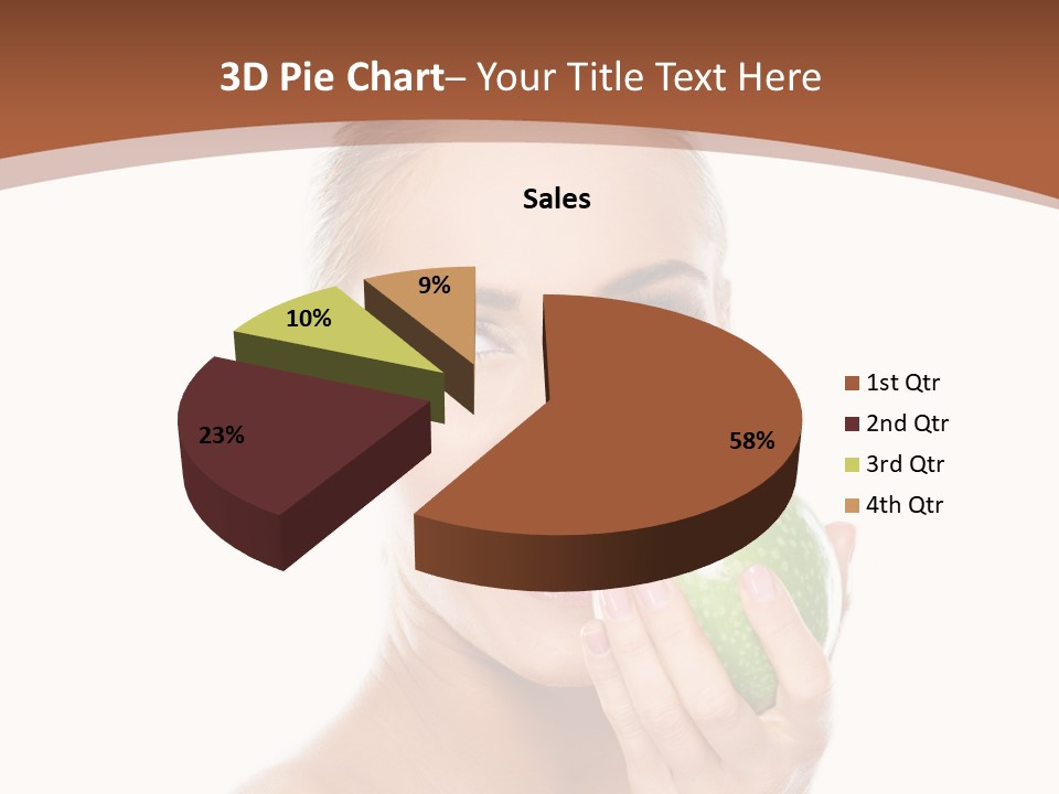 Makeup Pretty Caucasian PowerPoint Template