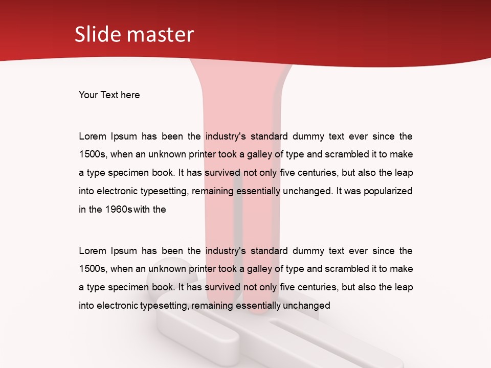 Red Lay Pedestal PowerPoint Template