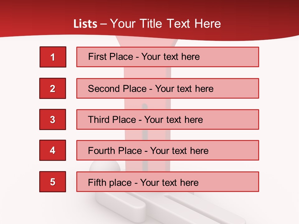 Red Lay Pedestal PowerPoint Template