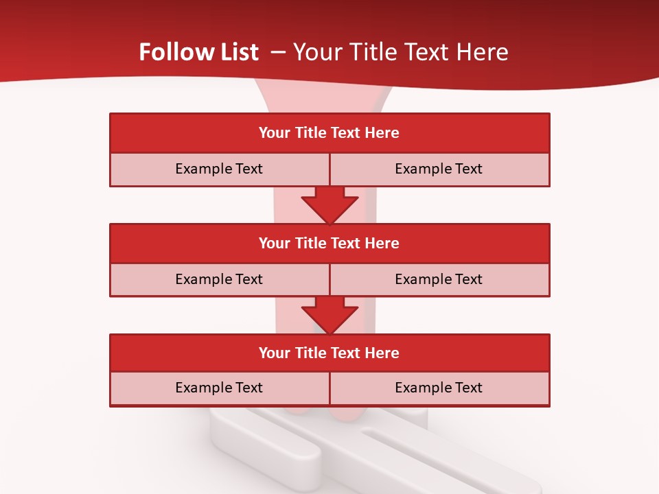 Red Lay Pedestal PowerPoint Template