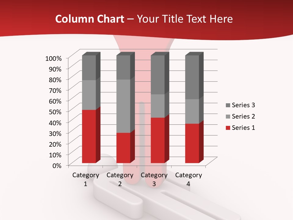 Red Lay Pedestal PowerPoint Template