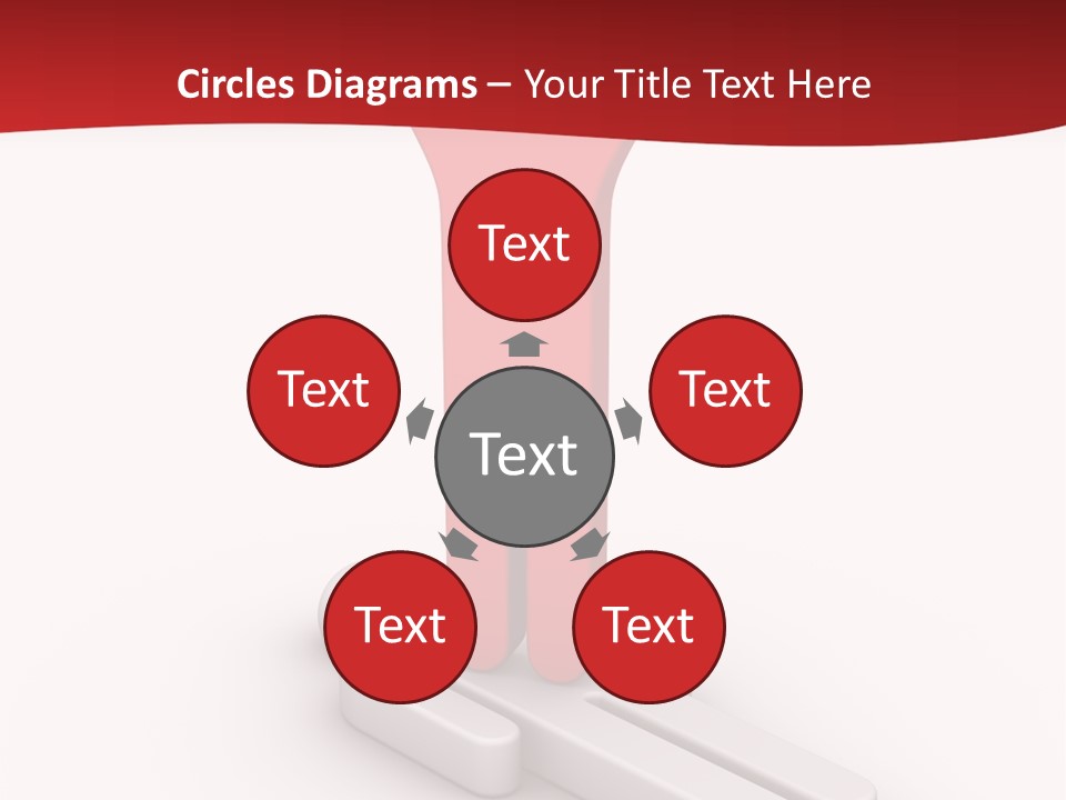 Red Lay Pedestal PowerPoint Template