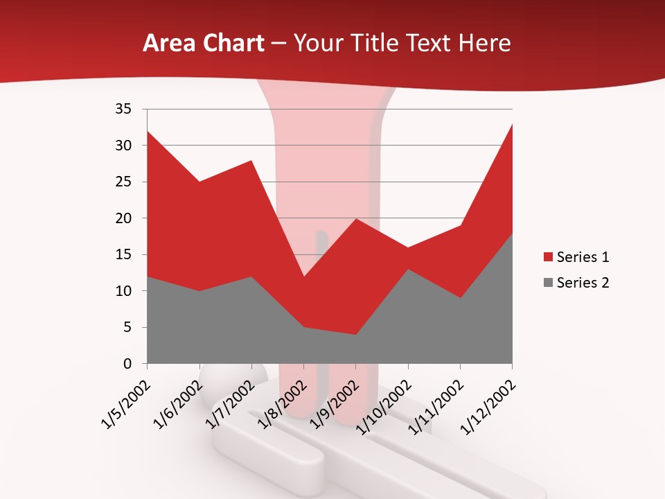 Red Lay Pedestal PowerPoint Template