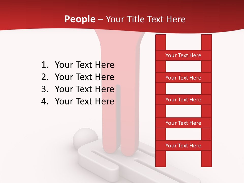 Red Lay Pedestal PowerPoint Template