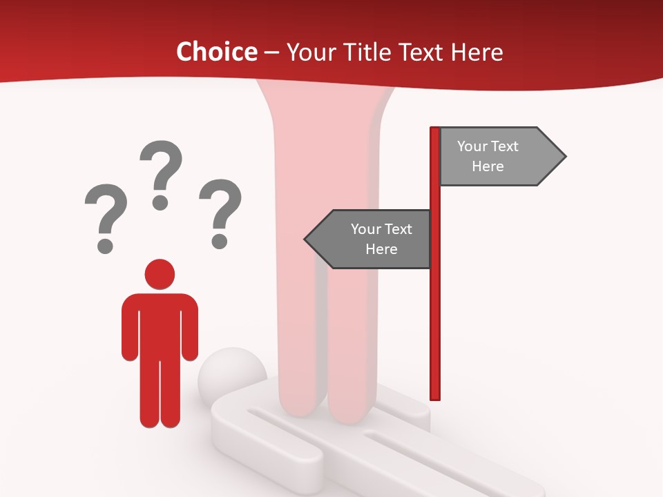 Red Lay Pedestal PowerPoint Template