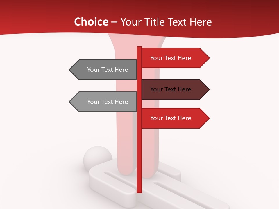 Red Lay Pedestal PowerPoint Template