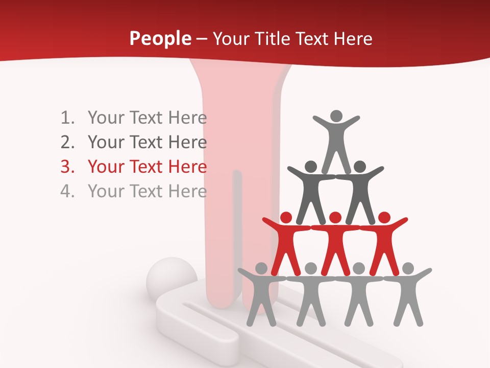 Red Lay Pedestal PowerPoint Template