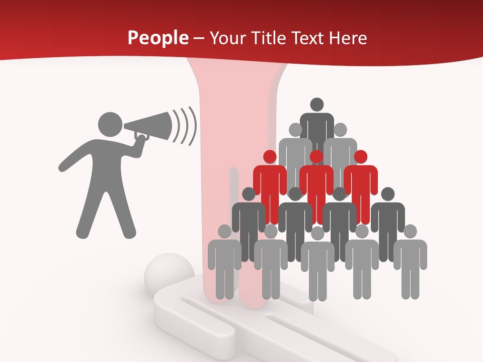 Red Lay Pedestal PowerPoint Template