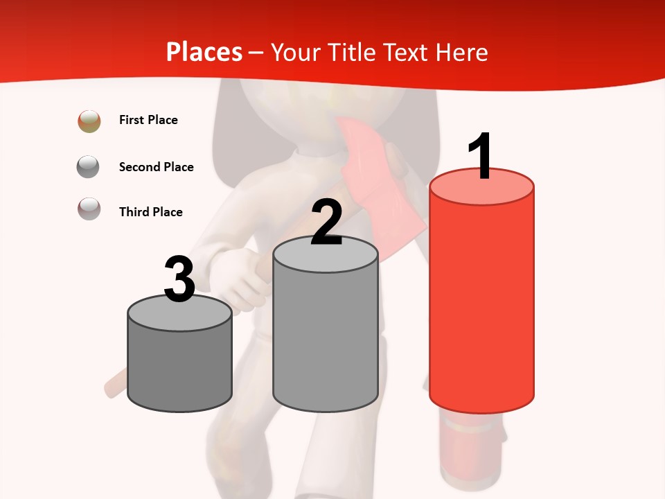 A Person With A Fireman's Hat And Holding A Fire Extinguis PowerPoint Template