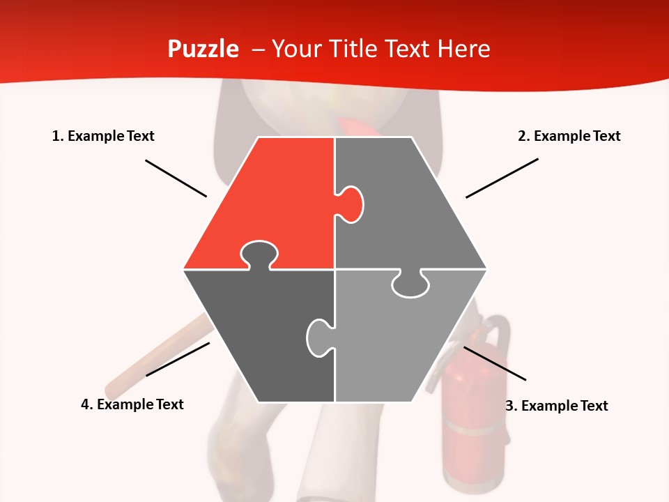 A Person With A Fireman's Hat And Holding A Fire Extinguis PowerPoint Template