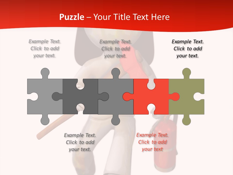 A Person With A Fireman's Hat And Holding A Fire Extinguis PowerPoint Template