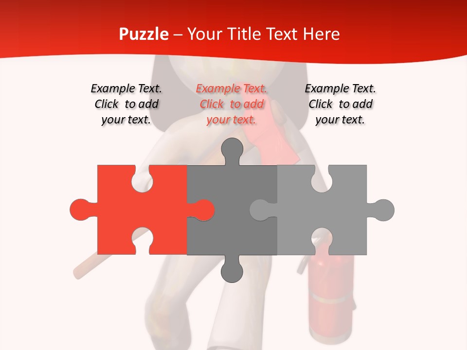 A Person With A Fireman's Hat And Holding A Fire Extinguis PowerPoint Template