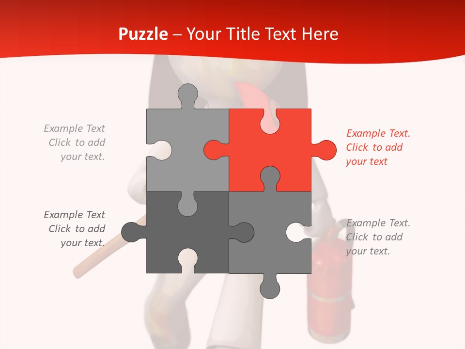 A Person With A Fireman's Hat And Holding A Fire Extinguis PowerPoint Template