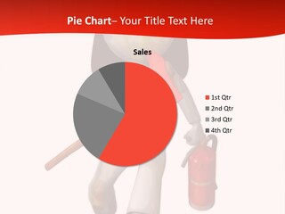 A Person With A Fireman's Hat And Holding A Fire Extinguis PowerPoint Template