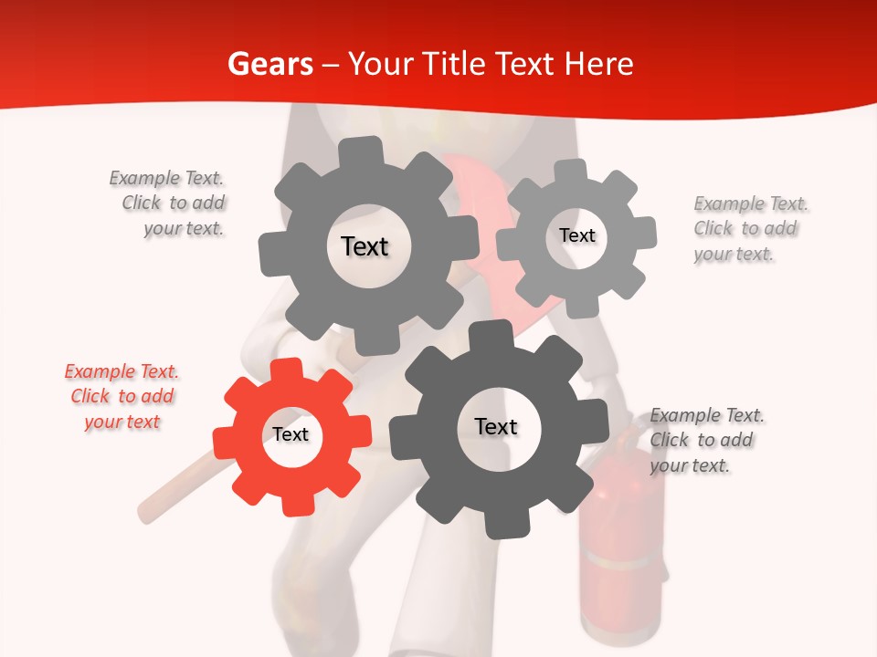 A Person With A Fireman's Hat And Holding A Fire Extinguis PowerPoint Template