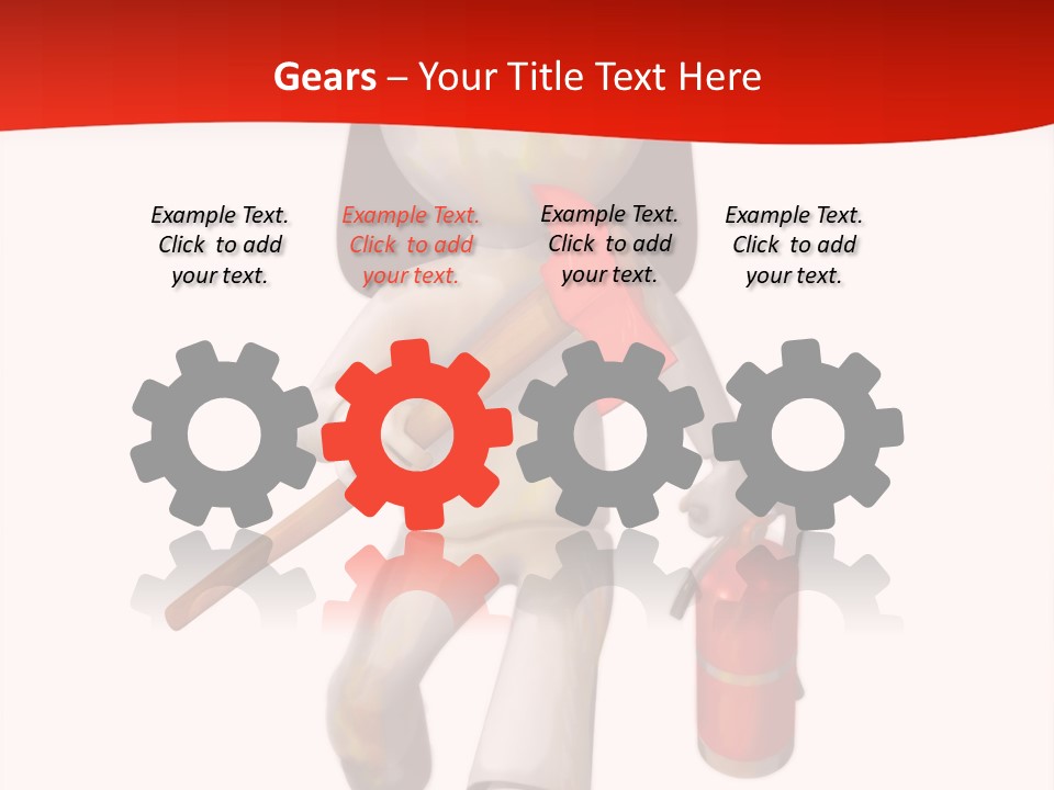 A Person With A Fireman's Hat And Holding A Fire Extinguis PowerPoint Template