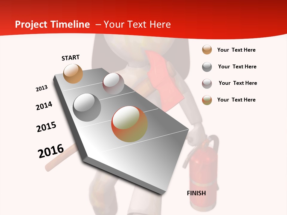 A Person With A Fireman's Hat And Holding A Fire Extinguis PowerPoint Template